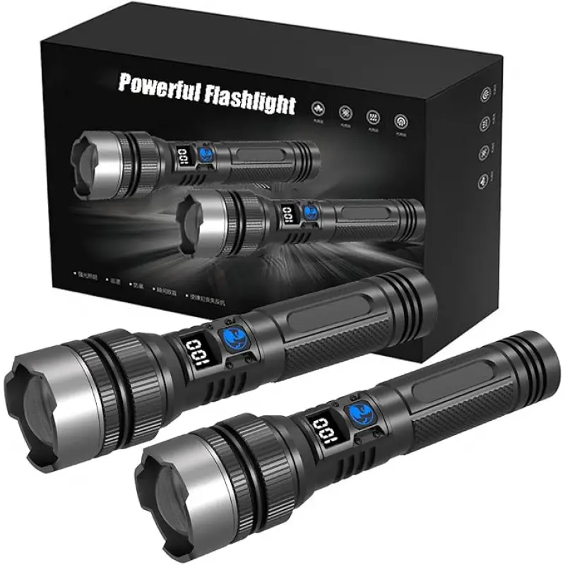 Camping Cooking Fish - Ultra-Bright Rechargeable Flashlight, Compact & Lightweight