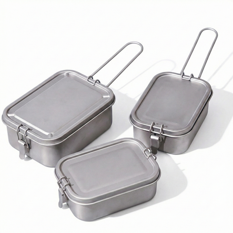 Mess Kit Titanium - Titanium Lunch Box with Lid and
