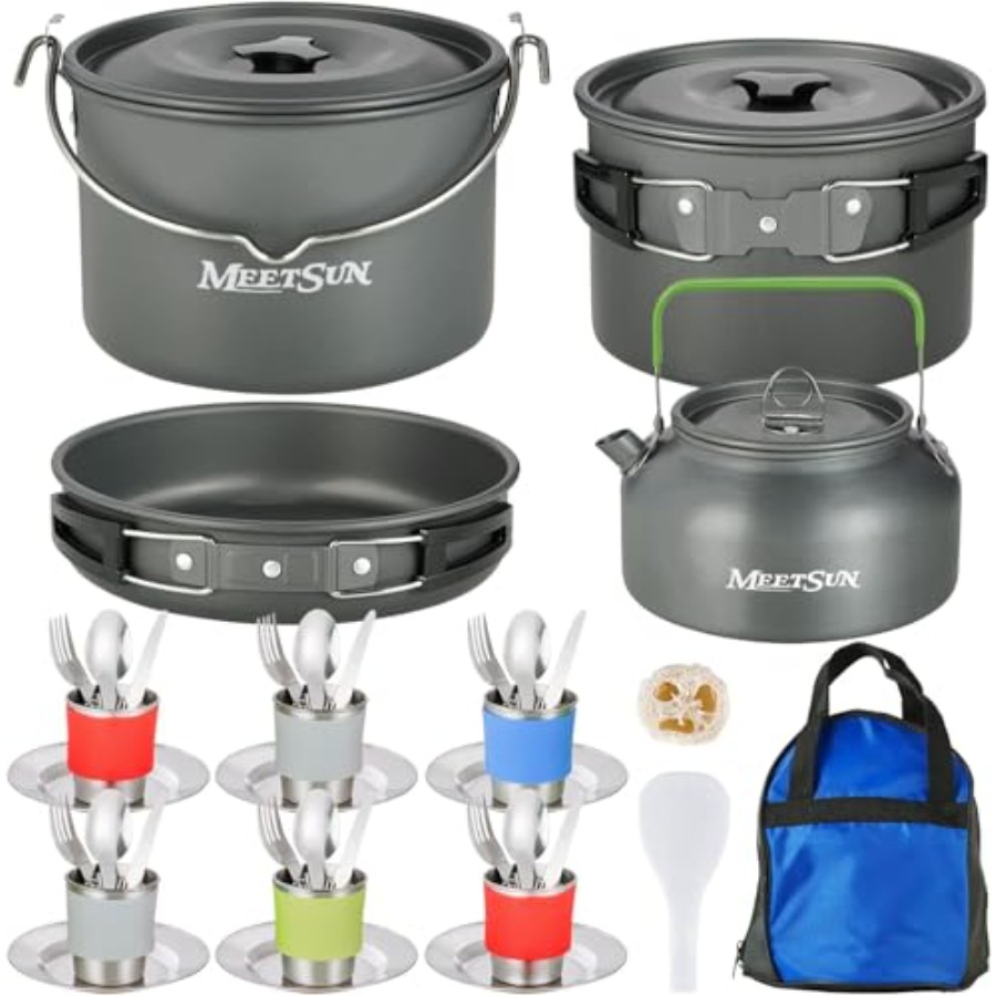 Camping Cooking Kit - MEETSUN Camping Cookware Set - 37