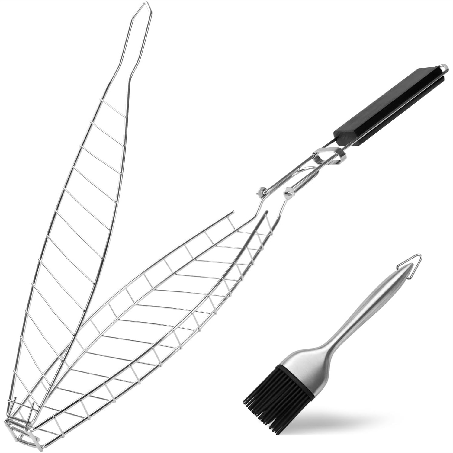 Camping Cooking Vegetables - Fish Grill Basket Heavy Duty Stainless
