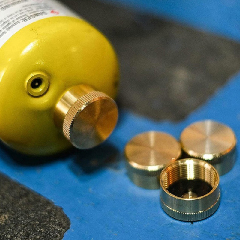 Camping Cooking Propane - Brass Refill Cap 1 LB Propane