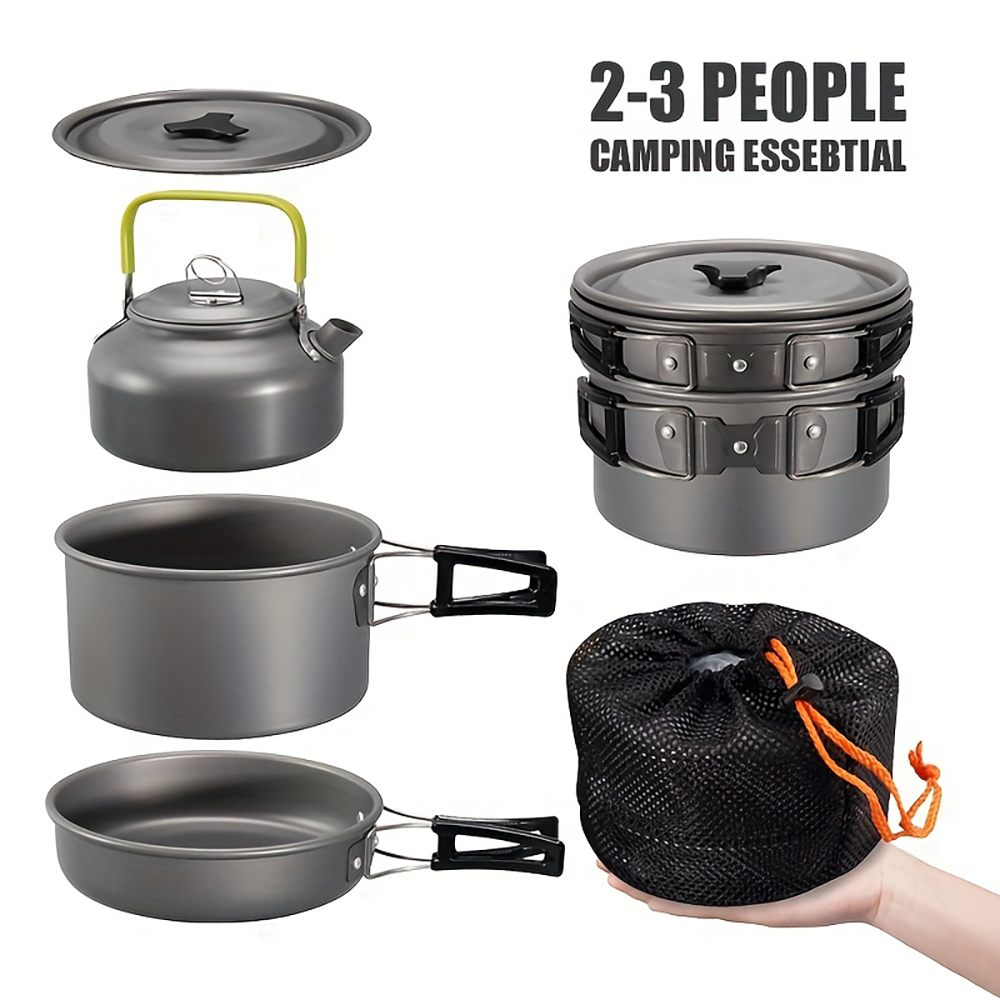 Camping Cooking Kit - Outdoor camping cookware set made of