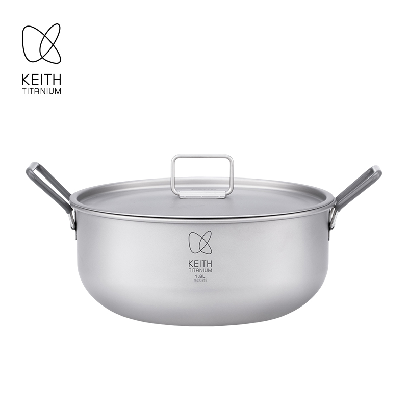 Camping Cooking Pot - KEITH 1.8L Pure Titanium Cooking Pot