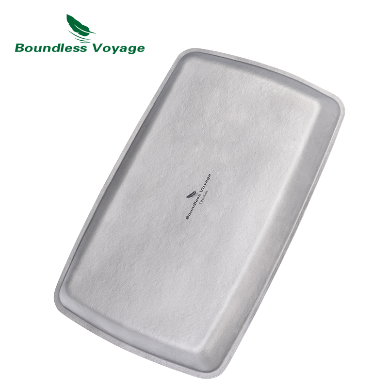 Mess Kit Titanium - Boundless Voyage Titanium Square Plate Camping