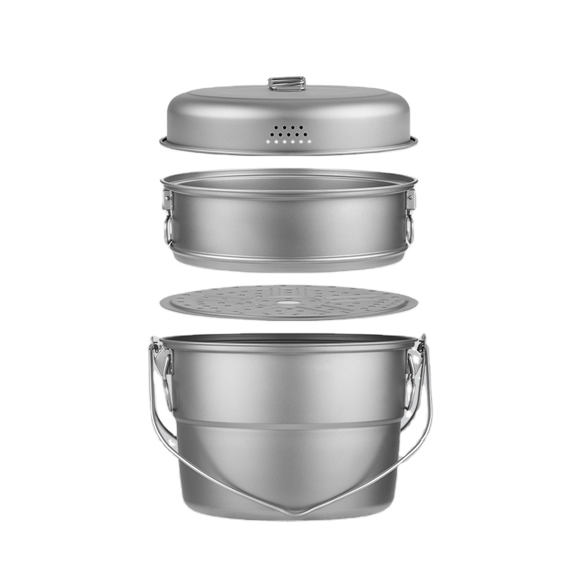 Titanium Hanging Pot with Stea - Camping Hanging Cooking Pot recensione e prezzo