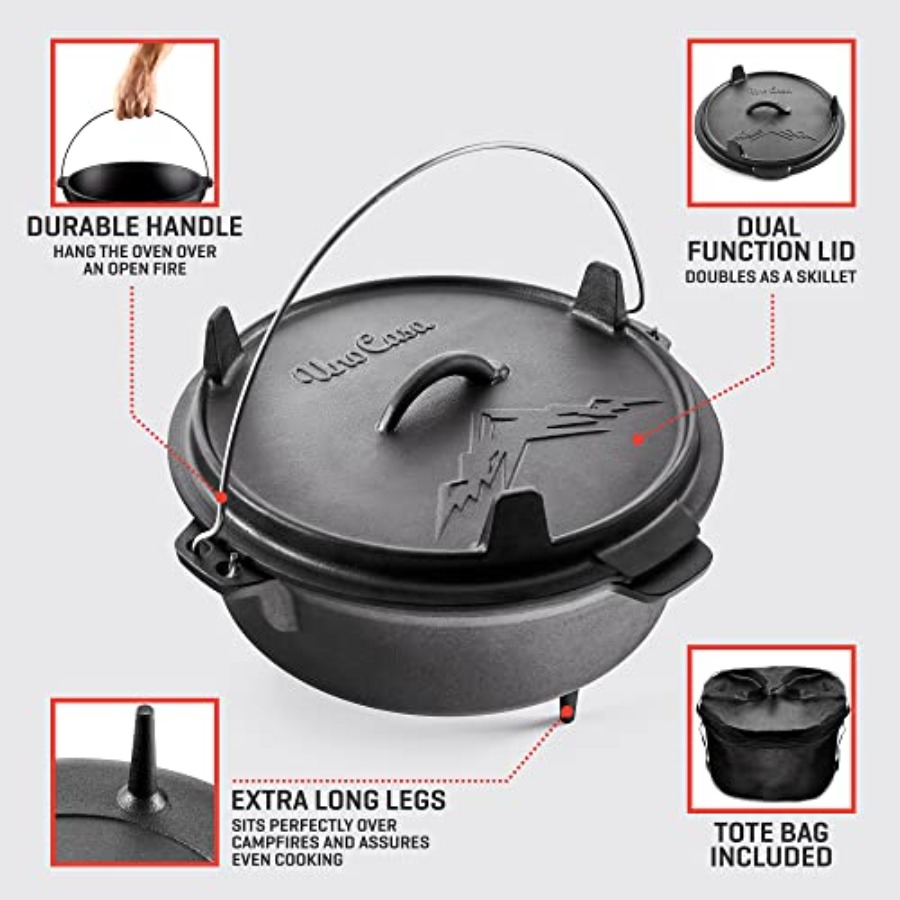6Qt Cast Iron Camping Dutch Ov - Camp Dutch Oven Cast recensione e prezzo
