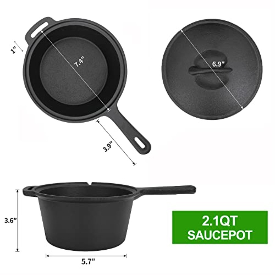 8 Piece Pre-Seasoned Dutch Ove - Camp Dutch Oven Cast recensione e prezzo
