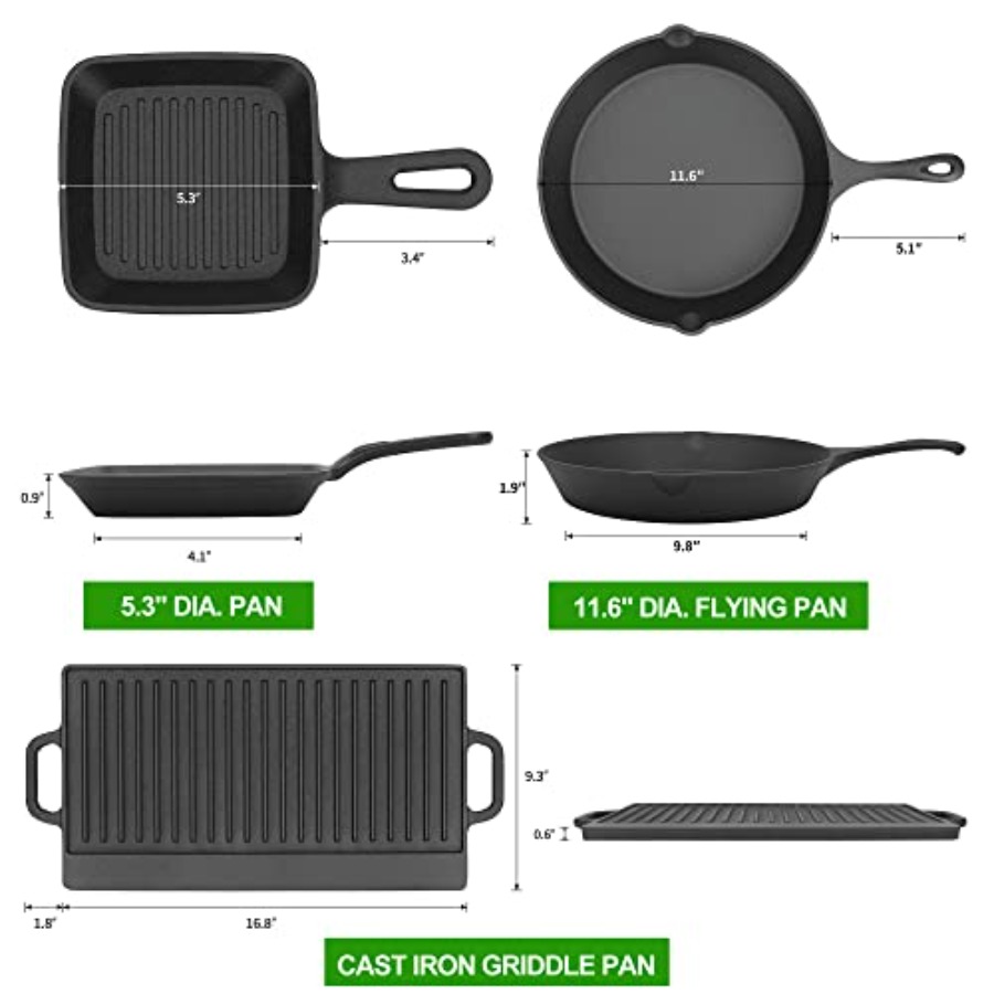 8 Piece Pre-Seasoned Dutch Ove - Camp Dutch Oven Cast recensione e prezzo