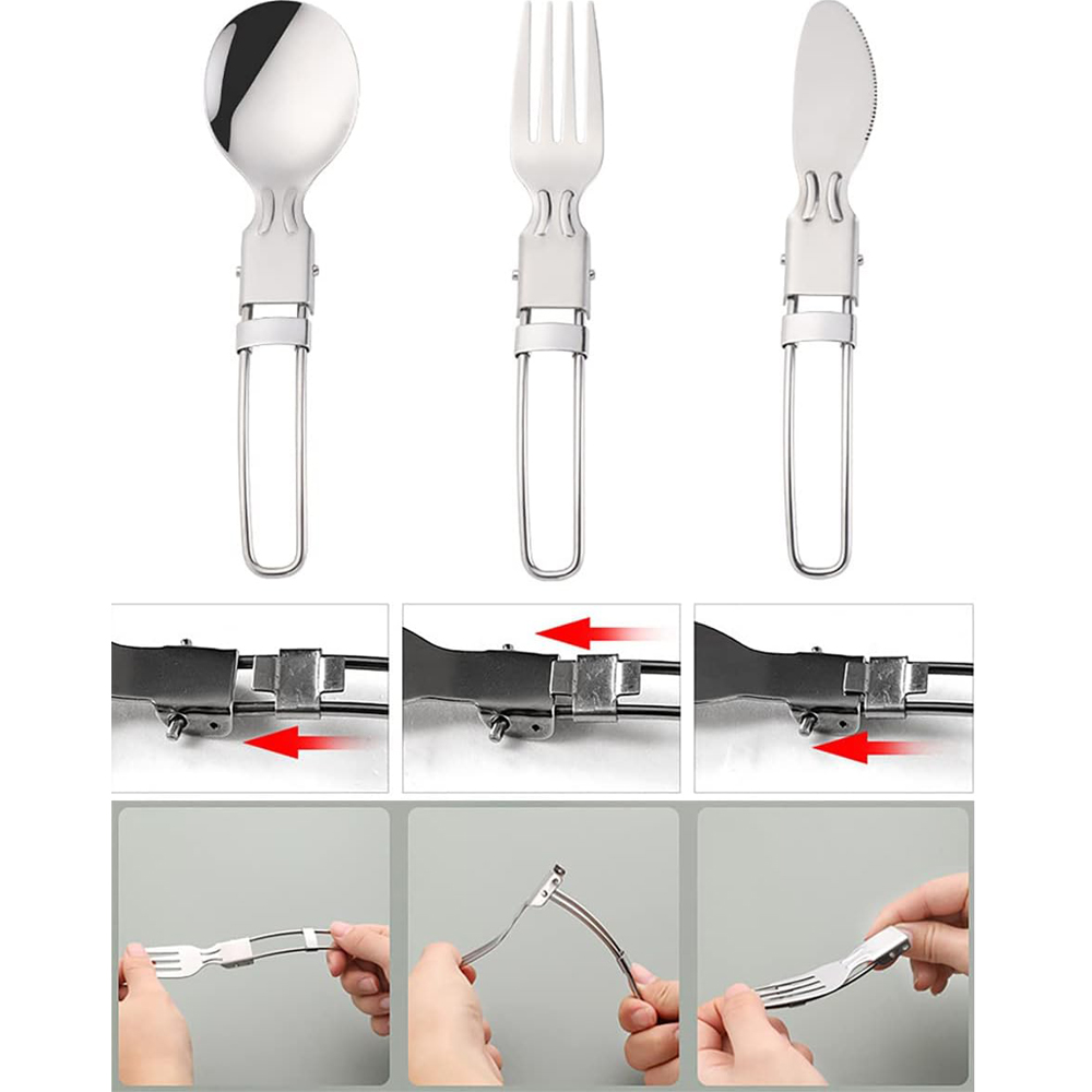 Camping Flatware Sets Stainles - Camping Cooking Kit recensione e prezzo