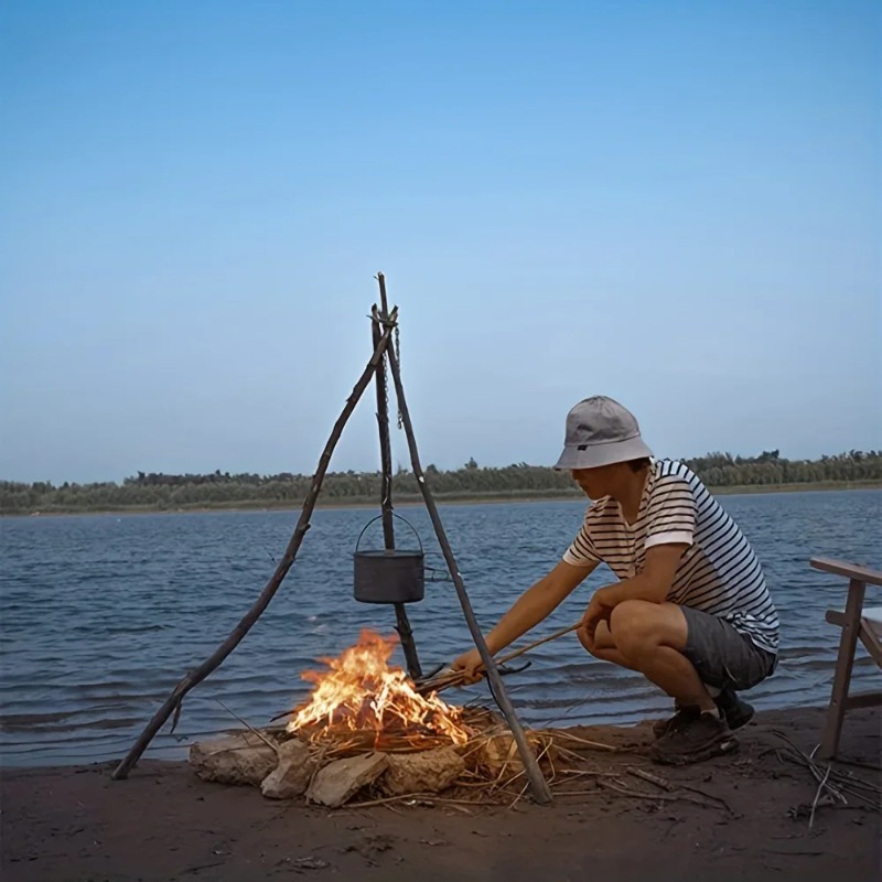 Outdoor BBQ Tripod Portable De - Camping Hanging Cooking Pot recensione e prezzo