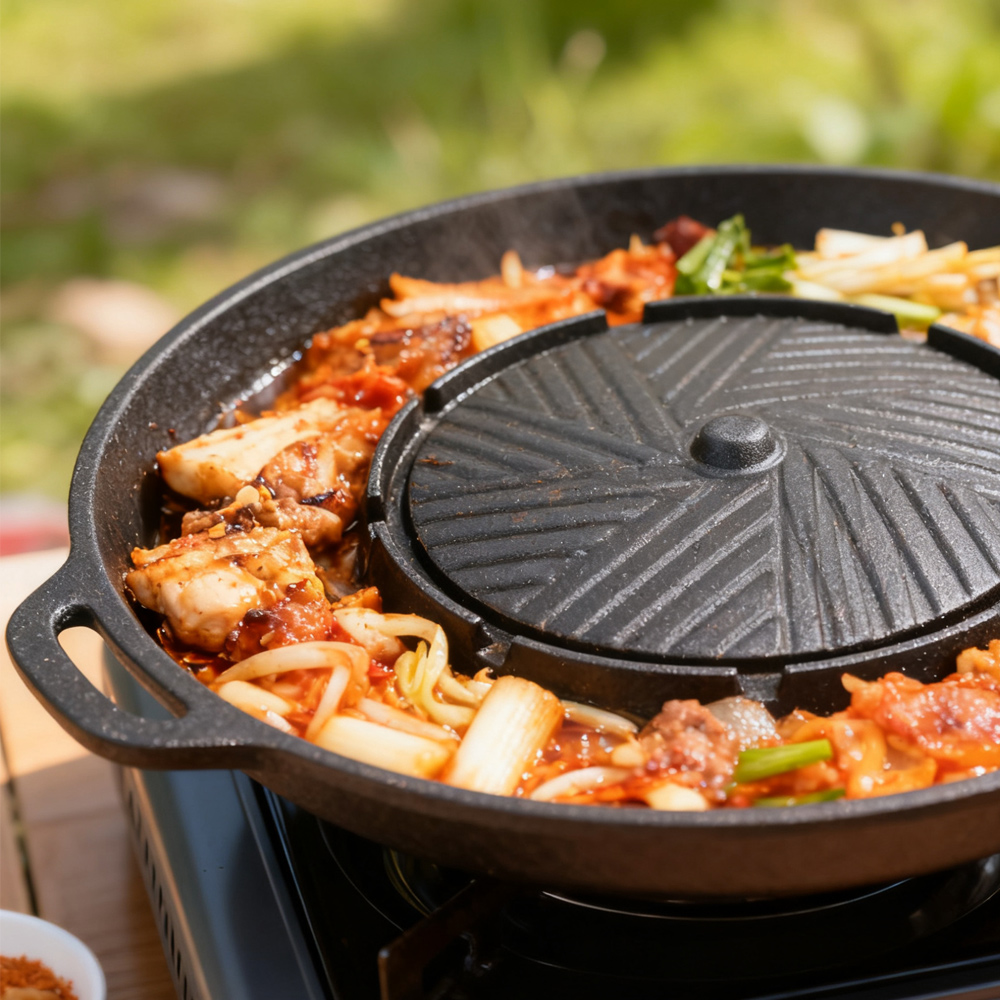 KOSUN Korean BBQ Grill Pan 2 i - Camping Cooking Pot recensione e prezzo