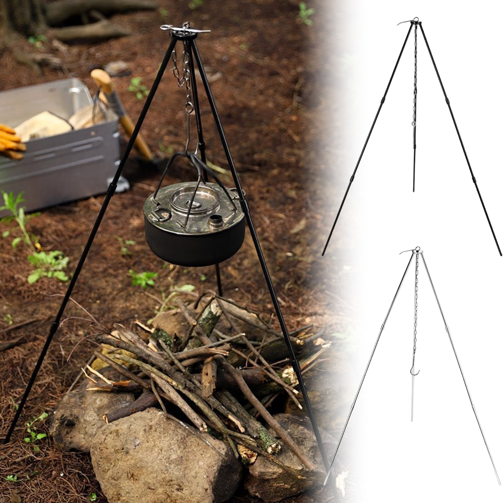 1Pc Outdoor Bonfire Tripod Cam - Camping Hanging Cooking Pot recensione e prezzo