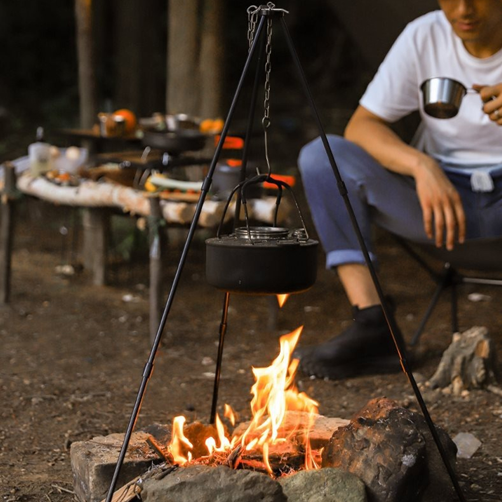 1Pc Outdoor Bonfire Tripod Cam - Camping Hanging Cooking Pot recensione e prezzo