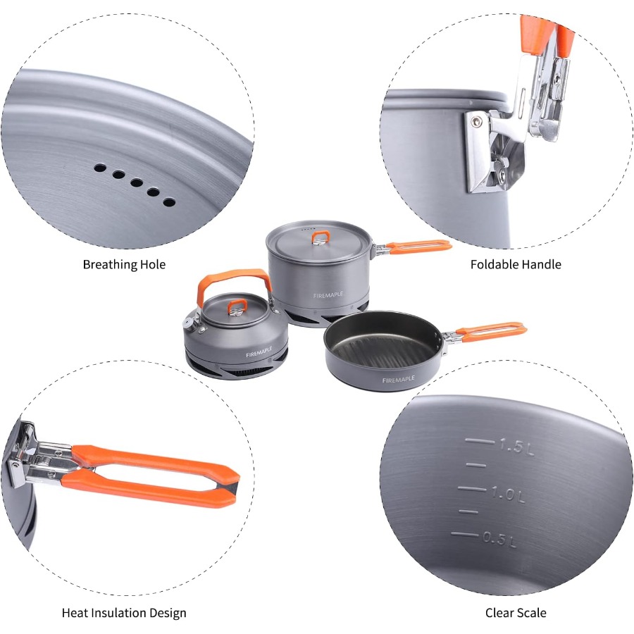 Fire-Maple Feast 4 Piece Campi - Camping Cooking Kit recensione e prezzo