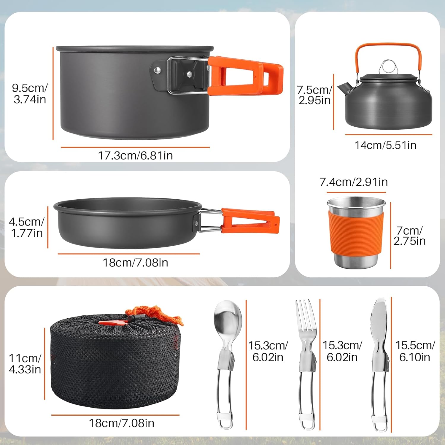 Non-Stick Camping Cookware Set - Camping Cooking Kit recensione e prezzo