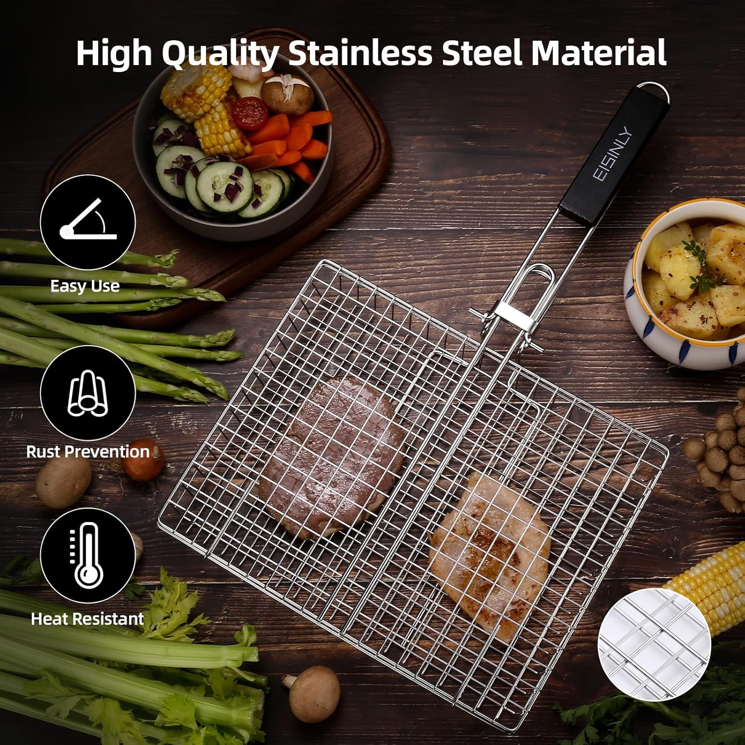Portable Grill Basket for Outd - Camping Cooking Vegetables recensione e prezzo