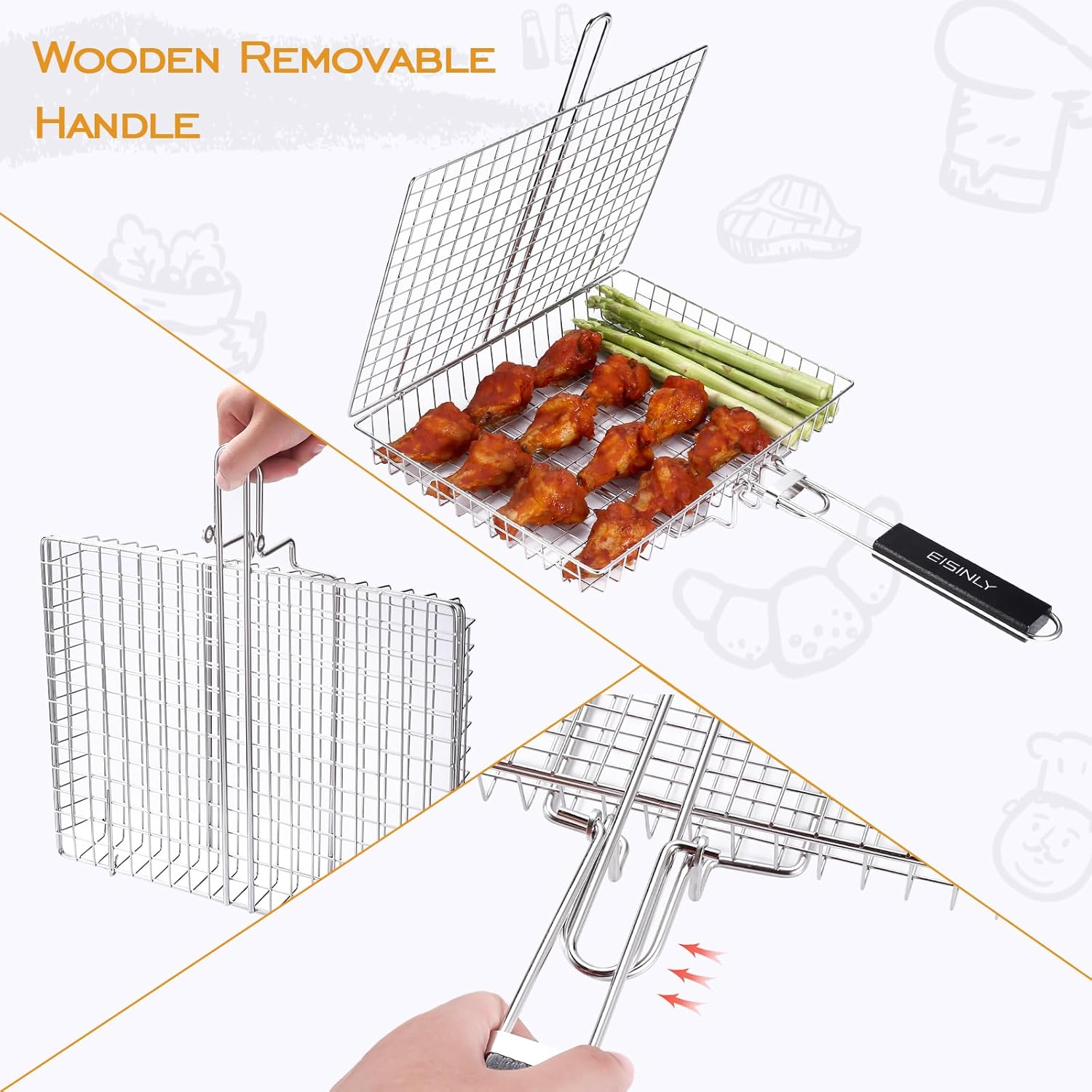 Portable Grill Basket for Outd - Camping Cooking Vegetables recensione e prezzo