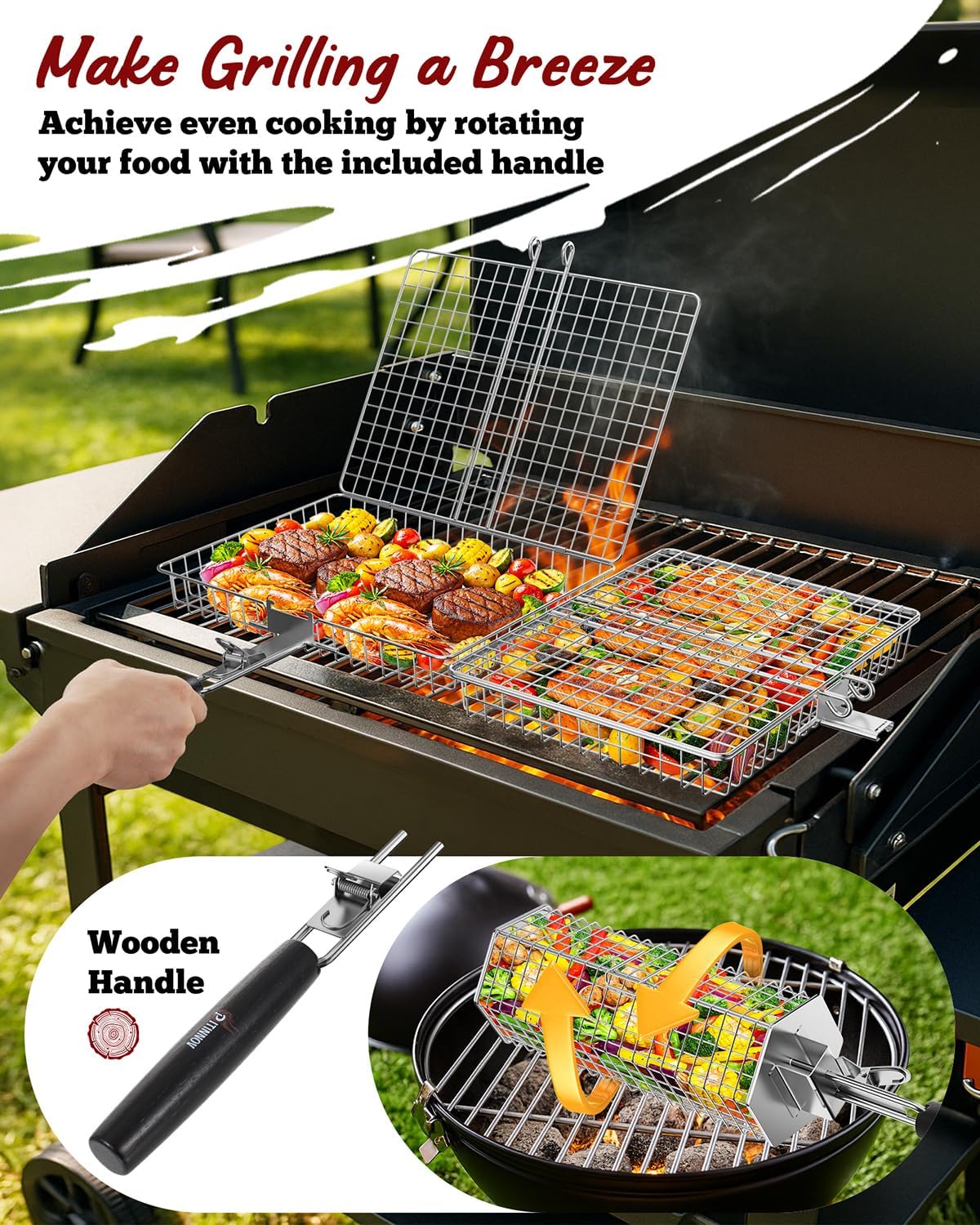 Grill Baskets For Outdoor Gril - Camping Cooking Gifts recensione e prezzo