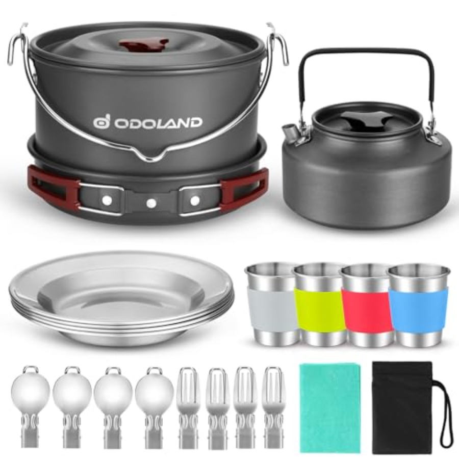 22pcs Camping Cookware Mess Ki - Camping Hanging Cooking Pot recensione e prezzo