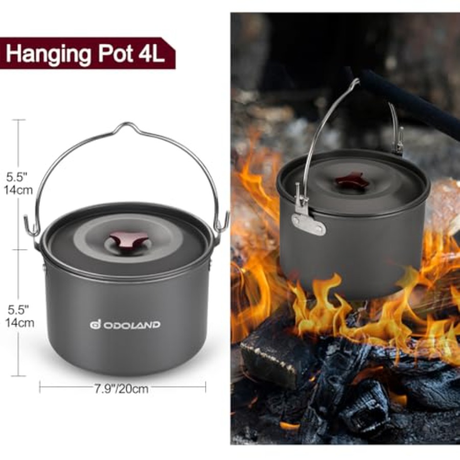 22pcs Camping Cookware Mess Ki - Camping Hanging Cooking Pot recensione e prezzo