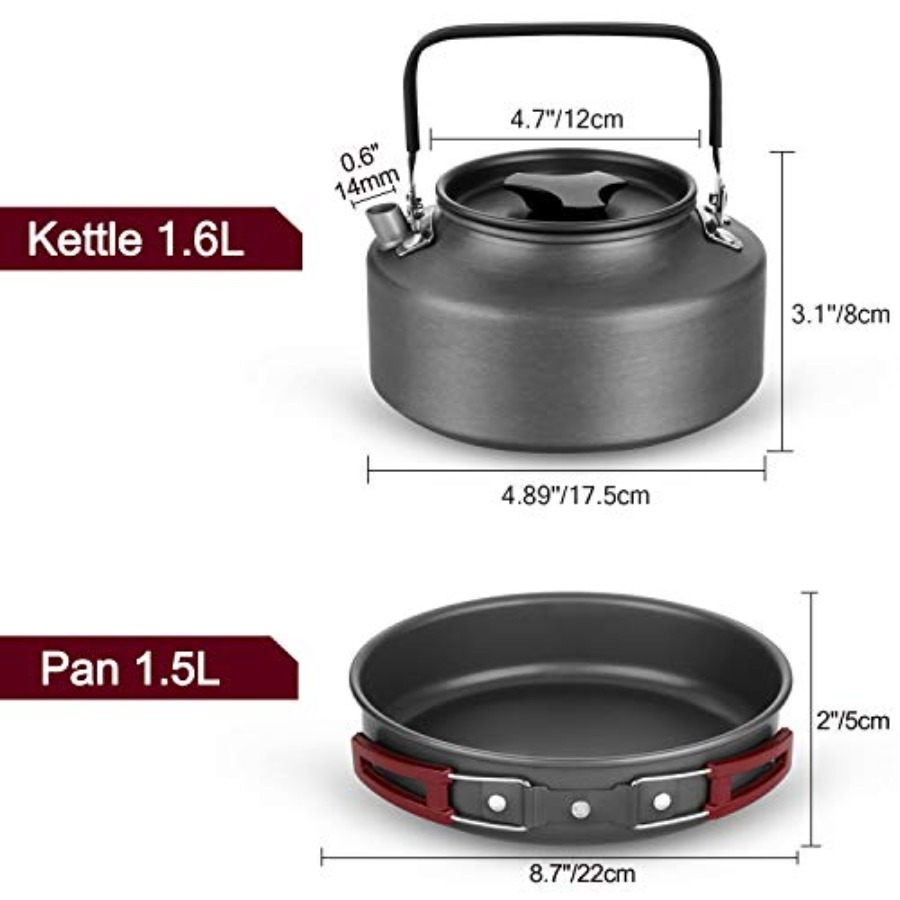 22pcs Camping Cookware Mess Ki - Camping Hanging Cooking Pot recensione e prezzo