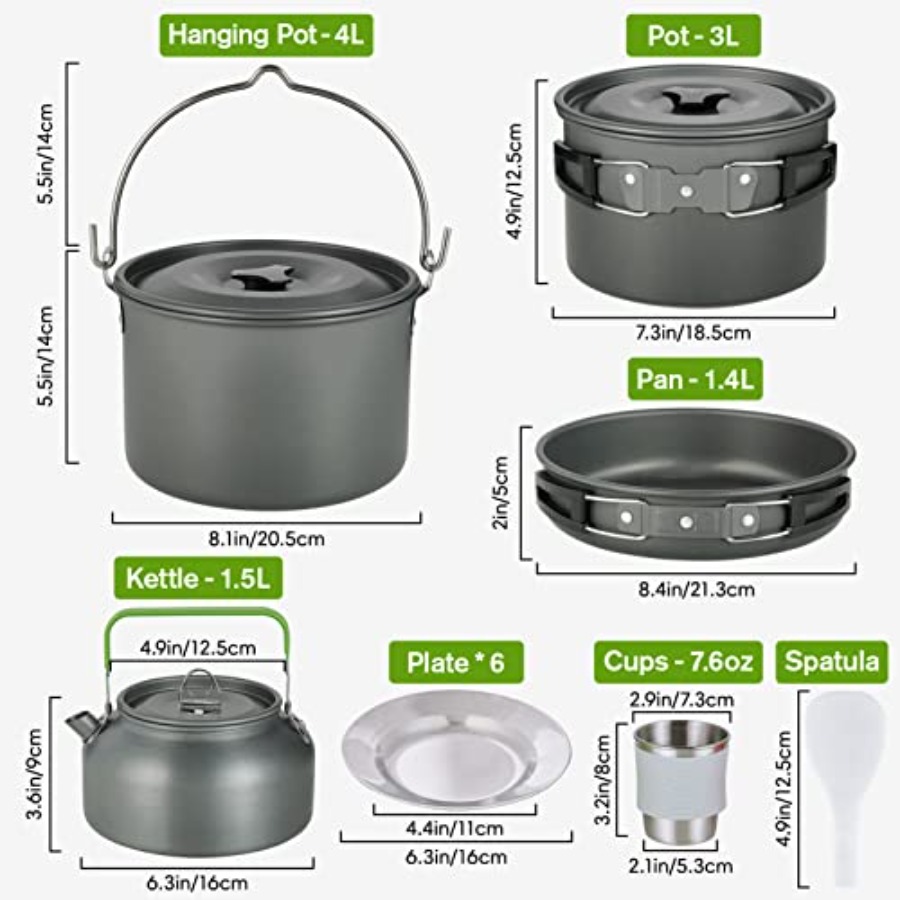 MEETSUN Camping Cookware Set - - Camping Cooking Kit recensione e prezzo