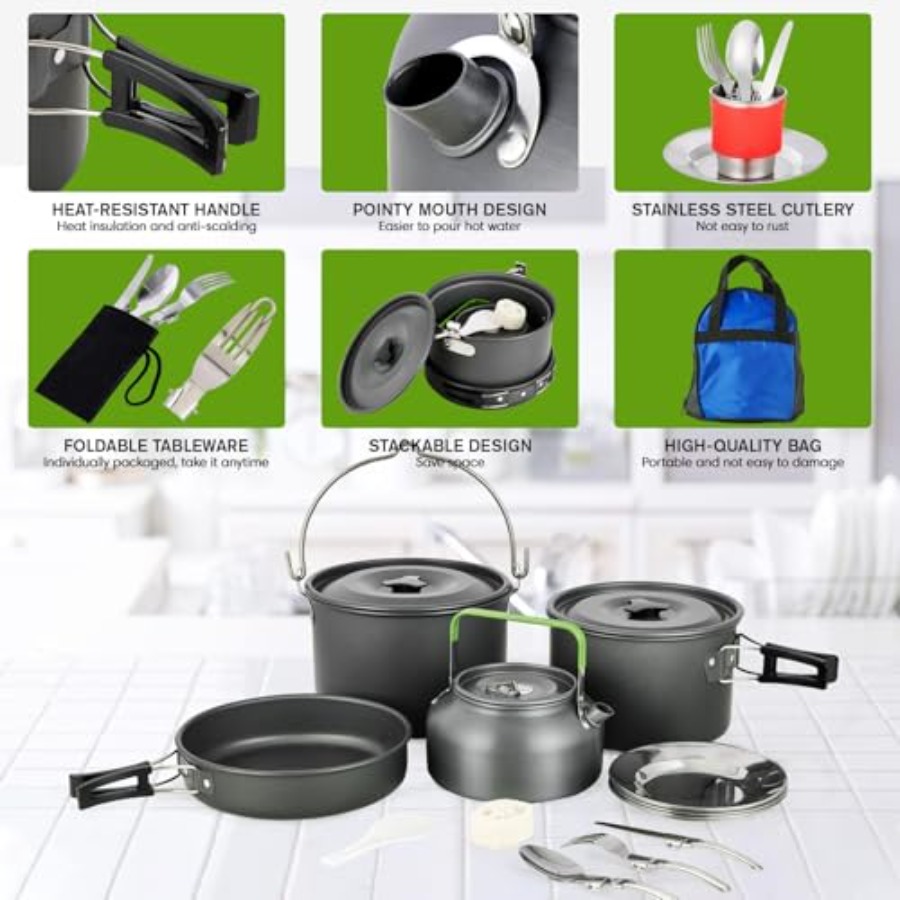 MEETSUN Camping Cookware Set - - Camping Cooking Kit recensione e prezzo