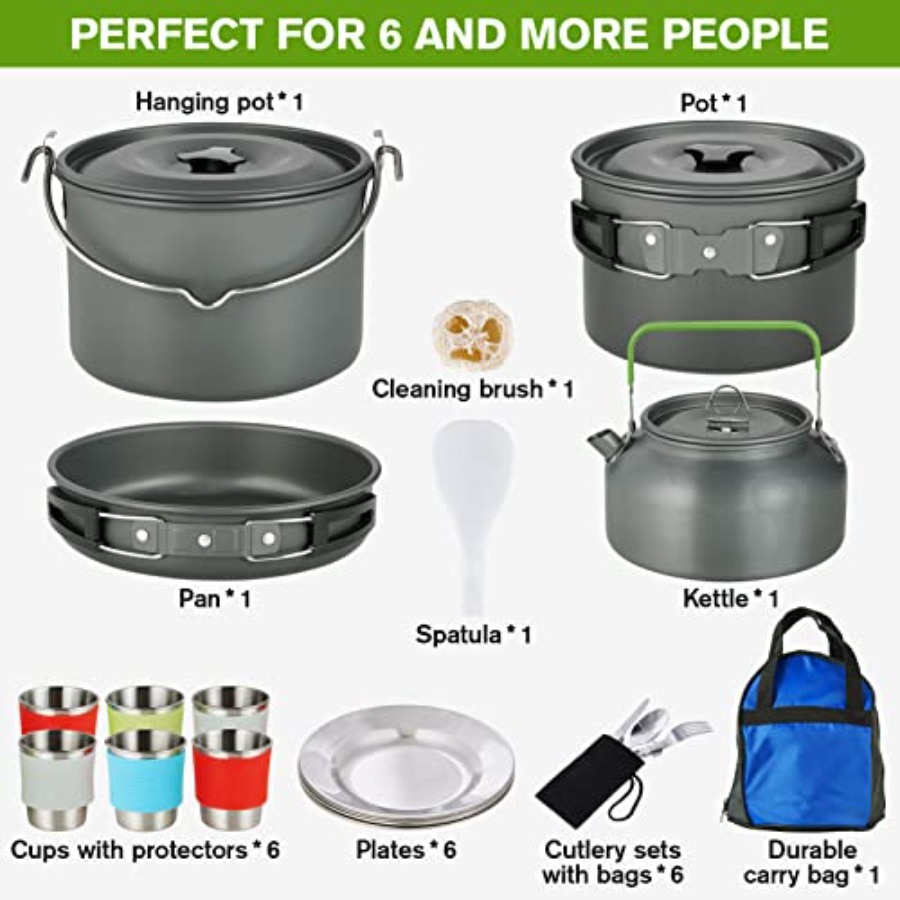 MEETSUN Camping Cookware Set - - Camping Cooking Kit recensione e prezzo