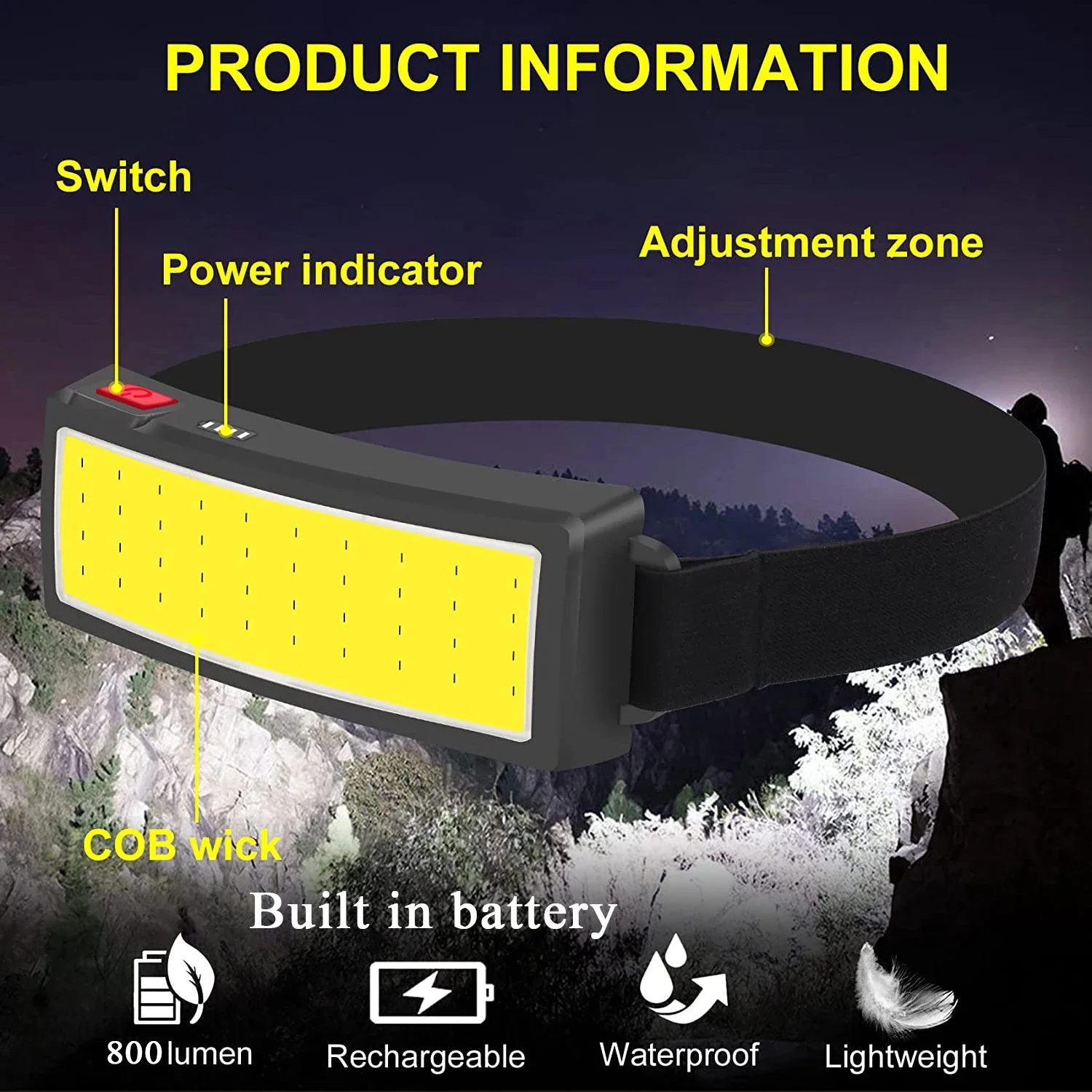 COB Portable LED Headlights Ou - Camping Cooking Fish recensione e prezzo