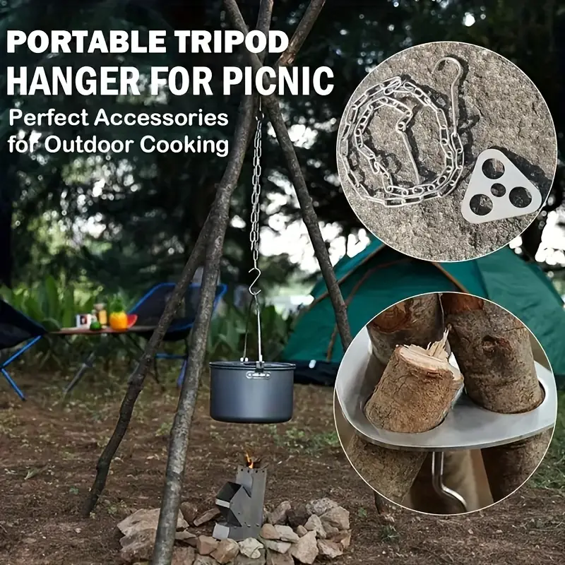 3pcs Stainless Steel Portable  - Camping Hanging Cooking Pot recensione e prezzo