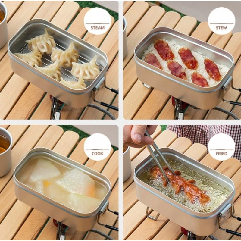 1PC Outdoor Aluminum Lunch Box - Camping Cooking Flame recensione e prezzo