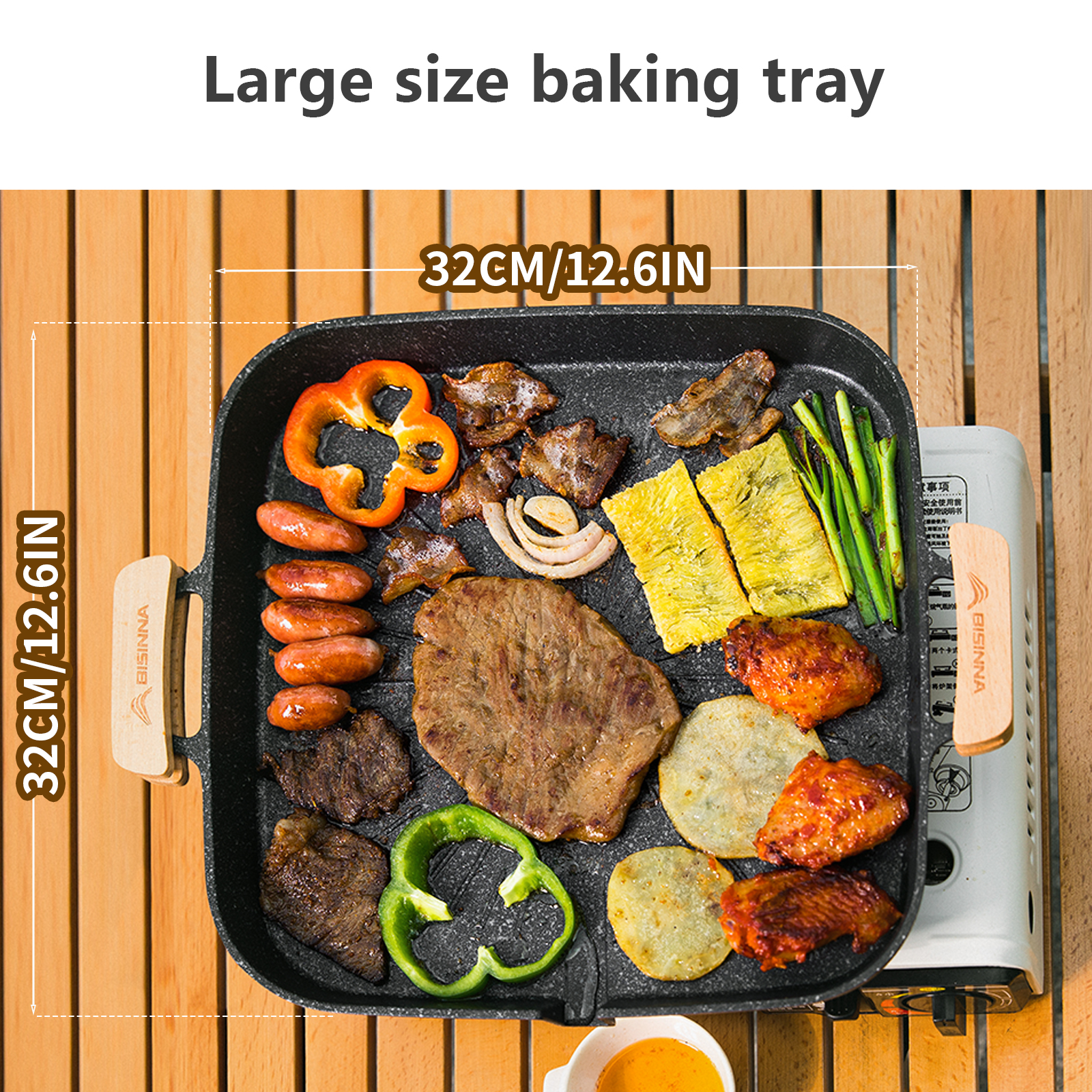 BISINNA Square BBQ Grill Pan N - Camping Cooking Pot recensione e prezzo