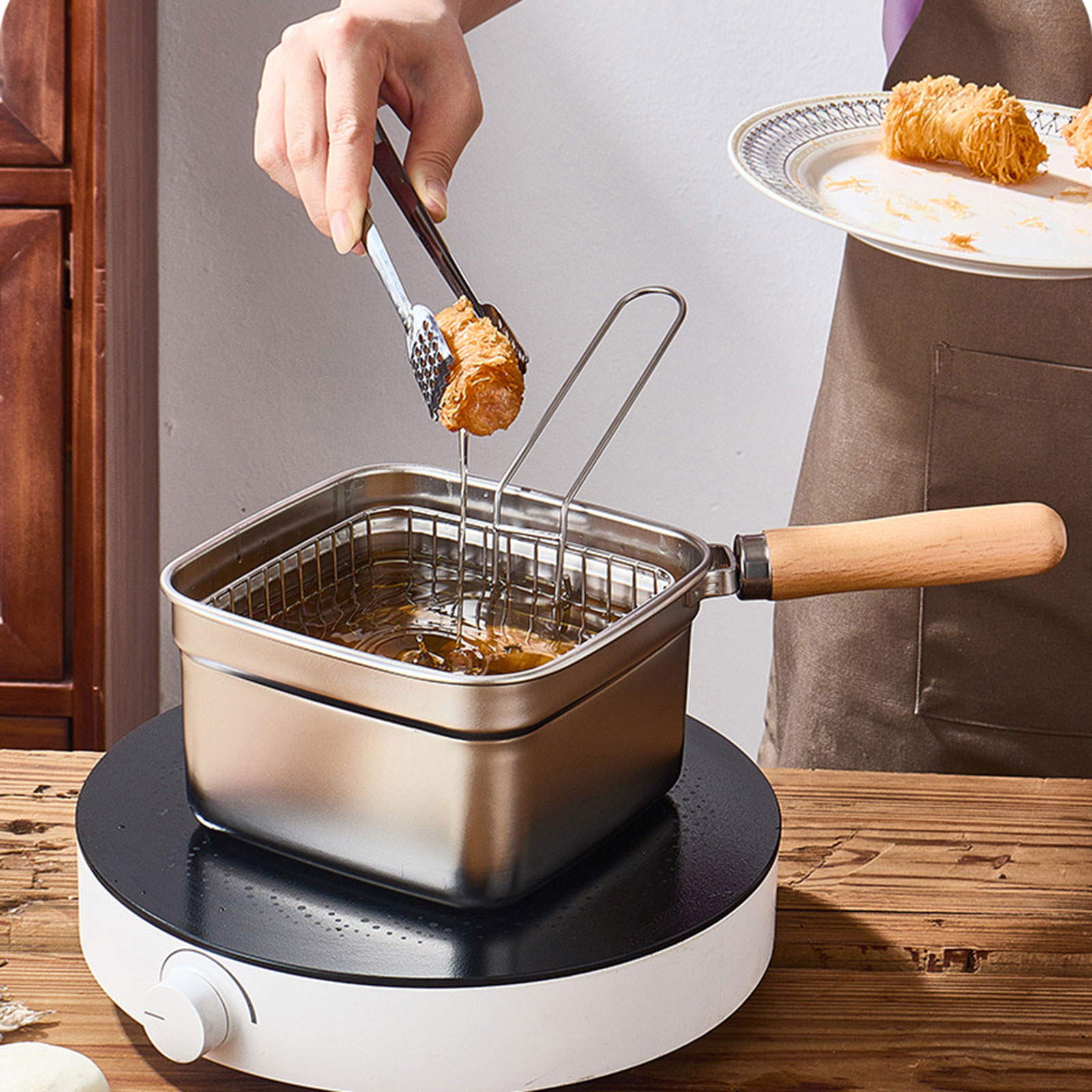 Mini Deep Fryer Pot for Campin - Camping Cooking Vegetables recensione e prezzo