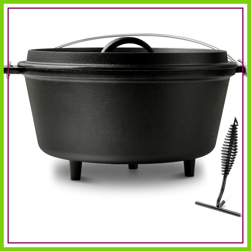 Pre-Seasoned Cast Iron 10QT Ca - Camp Dutch Oven Cast recensione e prezzo