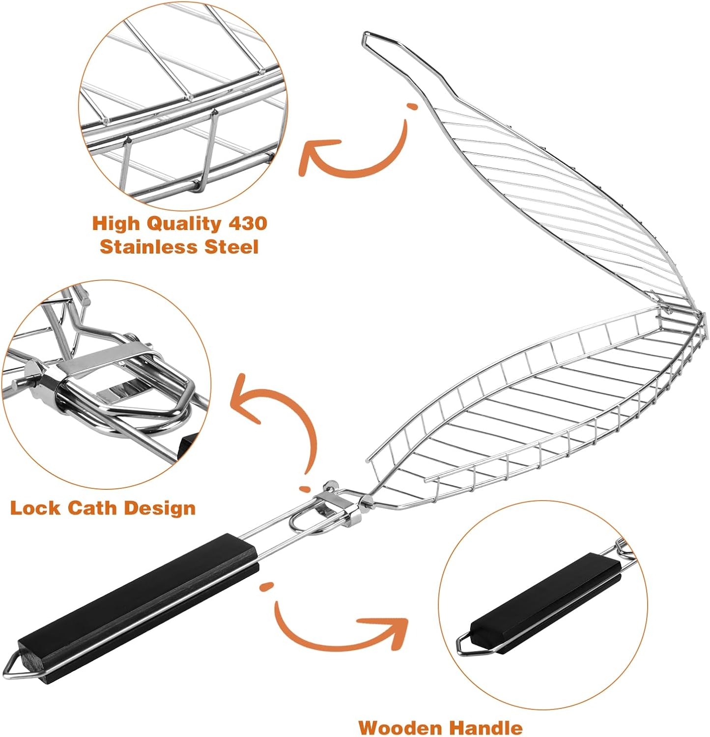 Fish Grill Basket Heavy Duty S - Camping Cooking Vegetables recensione e prezzo