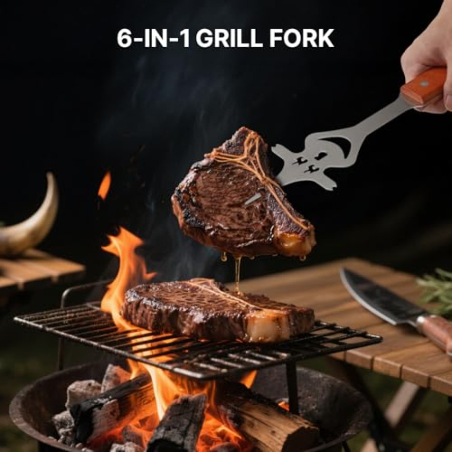 7 in 1 Stainless Steel BBQ Acc - Camping Cooking Gifts recensione e prezzo