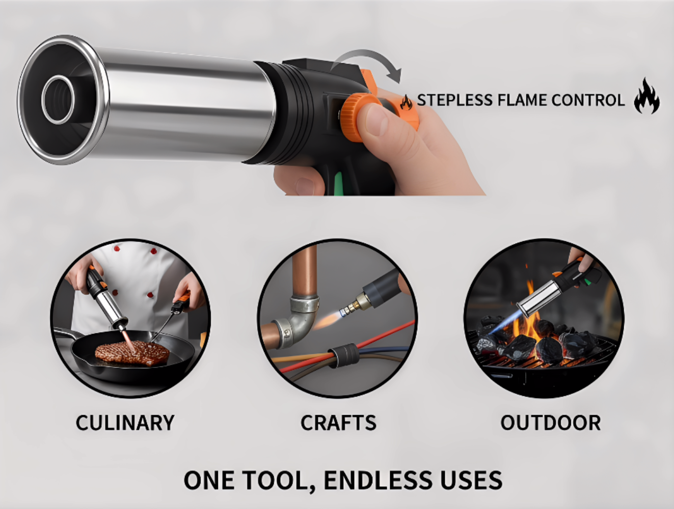 Portable Metal Butane Gas Torc - Camping Cooking Flame recensione e prezzo