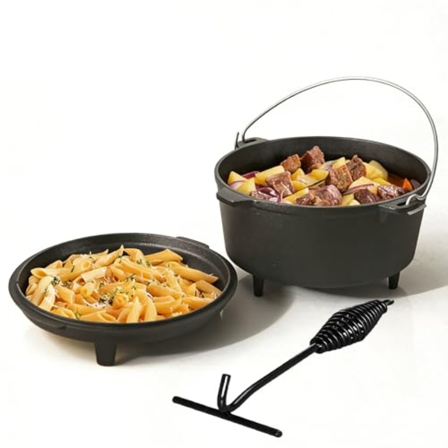6.3qt Cast Iron Camping Dutch  - Camp Dutch Oven Cast recensione e prezzo