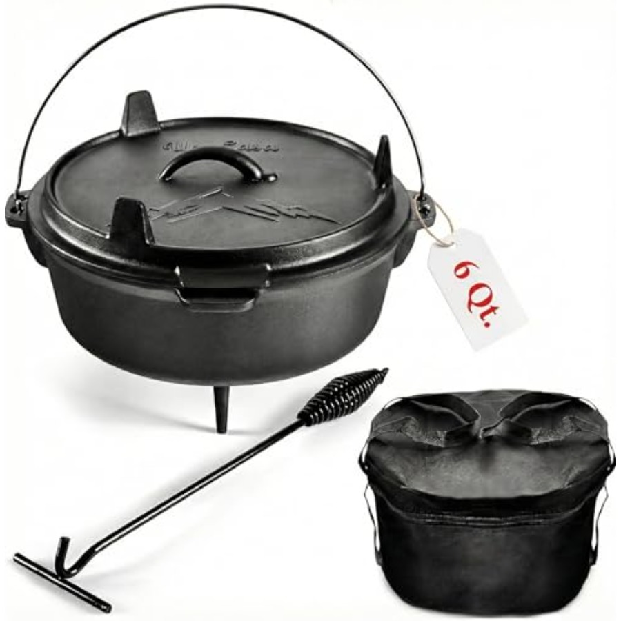 6Qt Cast Iron Camping Dutch Ov - Camp Dutch Oven Cast recensione e prezzo