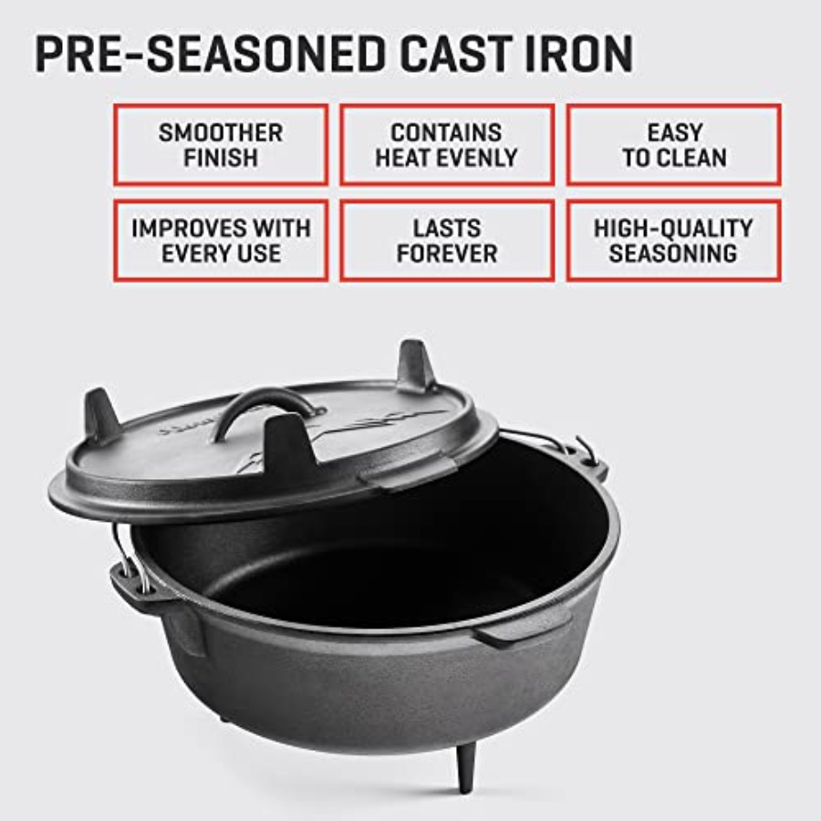 6Qt Cast Iron Camping Dutch Ov - Camp Dutch Oven Cast recensione e prezzo