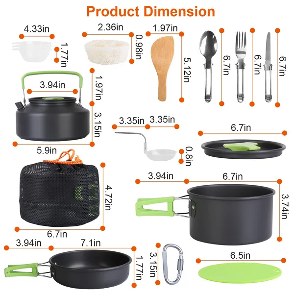 16pcs Camping Cooking Ware Set - Camping Cooking Kit recensione e prezzo